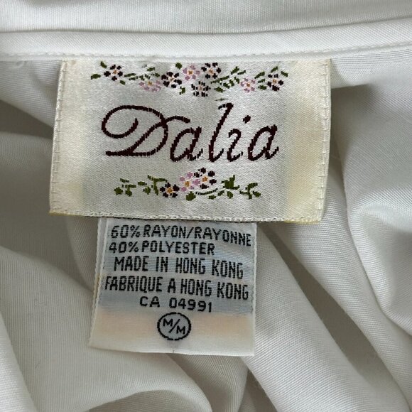 Vintage Embroidered Scalloped Edge Blouse White - Picture 4 of 8
